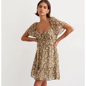 Dynamite Smocked Mini Flare Dress